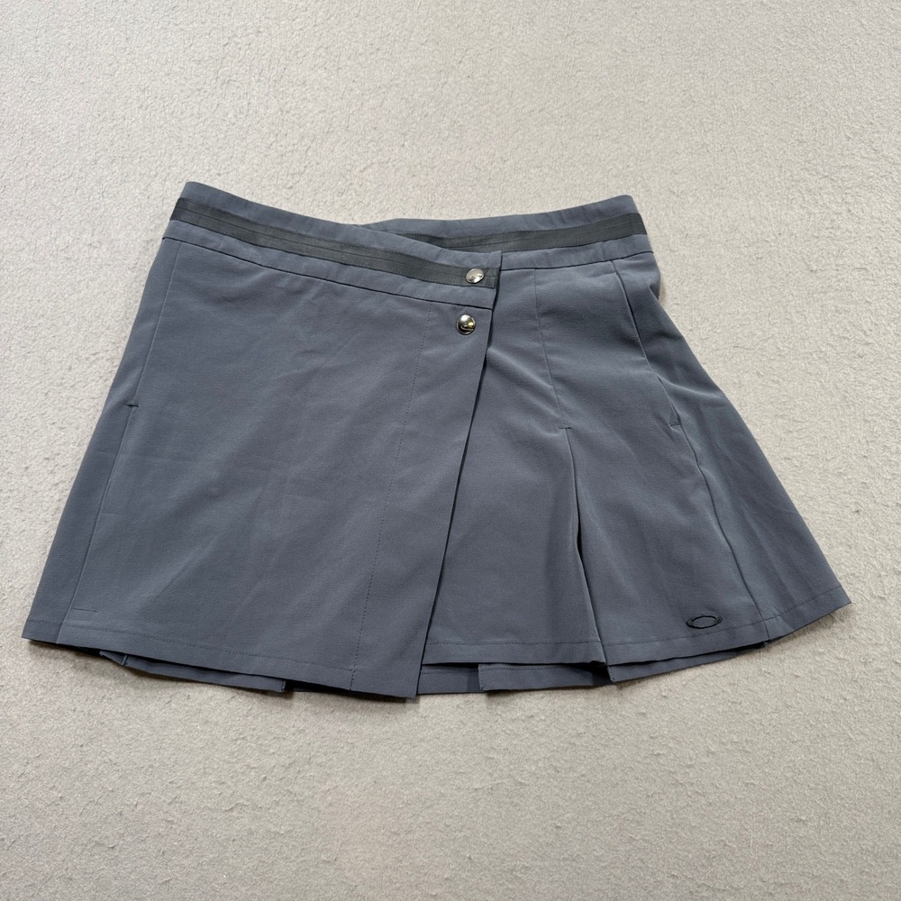 Oakley Mini Skort Women's 4 Gray Pleated Wrap Athletic Tennis Golf Sportswear